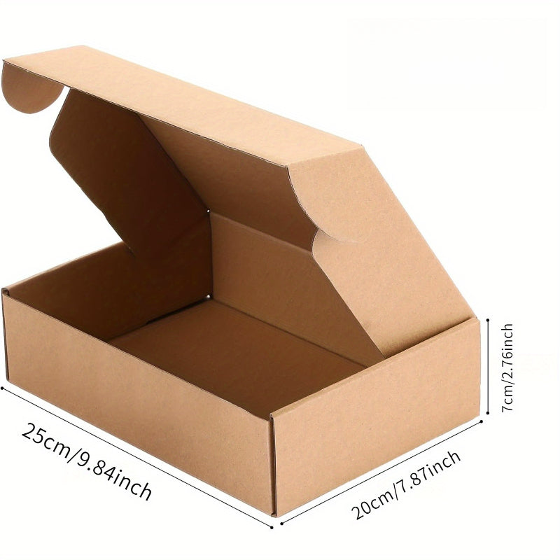 10 boîtes en papier 25X20X7Cm/9.84X7.87X2.76 pouces pour emballage express, expédition, stockage et protection des articles, pliables facilement et rapidement