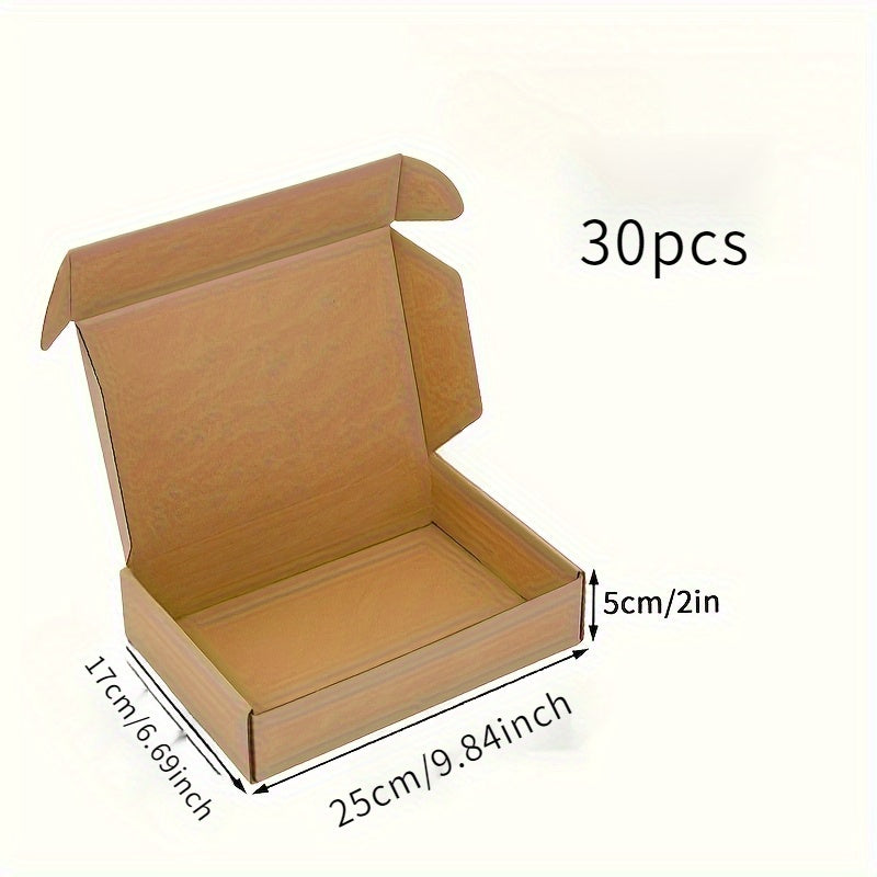 30 pièces Boîte de Transport Professionnelle 25x17x5 cm / 9,84x6,69x2 pouces - Boîte en Carton Ondulé Haute Résistance pour Expédition et Emballage Cadeau