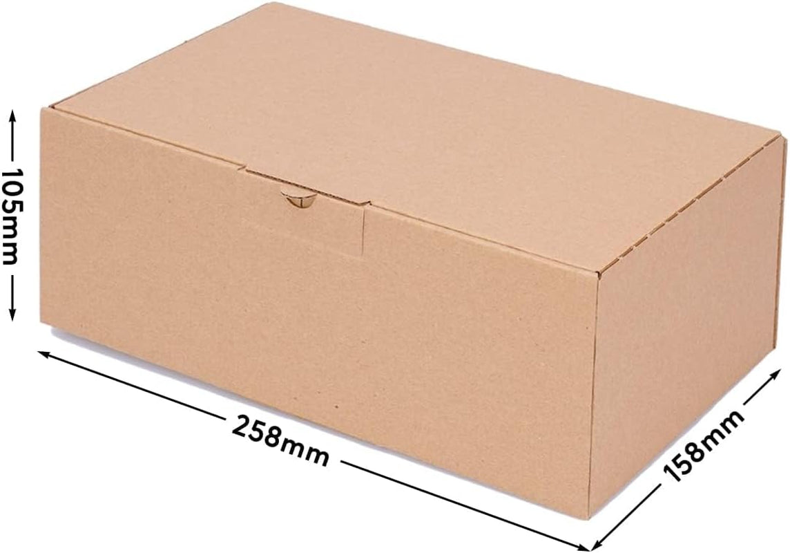 Boîtes Pliantes 250 X 150 X 100 Mm Marron (Dimensions Extérieures 258 X 158 X 105 Mm) WP 30 Carton D’Expédition Carton DHL Hermes DPD GLS Emballage (50 Pièces)