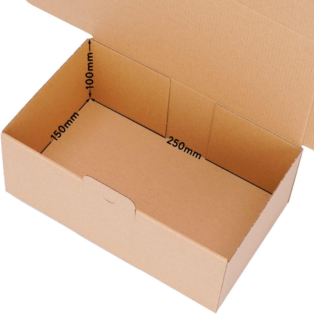 Boîtes Pliantes 250 X 150 X 100 Mm Marron (Dimensions Extérieures 258 X 158 X 105 Mm) WP 30 Carton D’Expédition Carton DHL Hermes DPD GLS Emballage (50 Pièces)